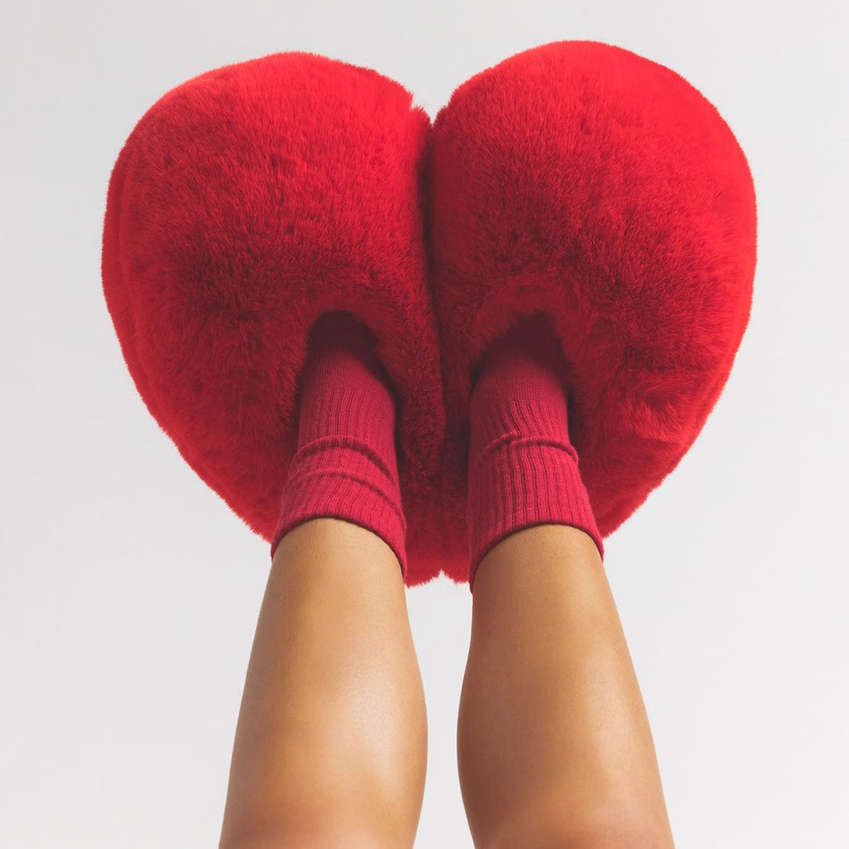 Faux Fur Heart Slipper