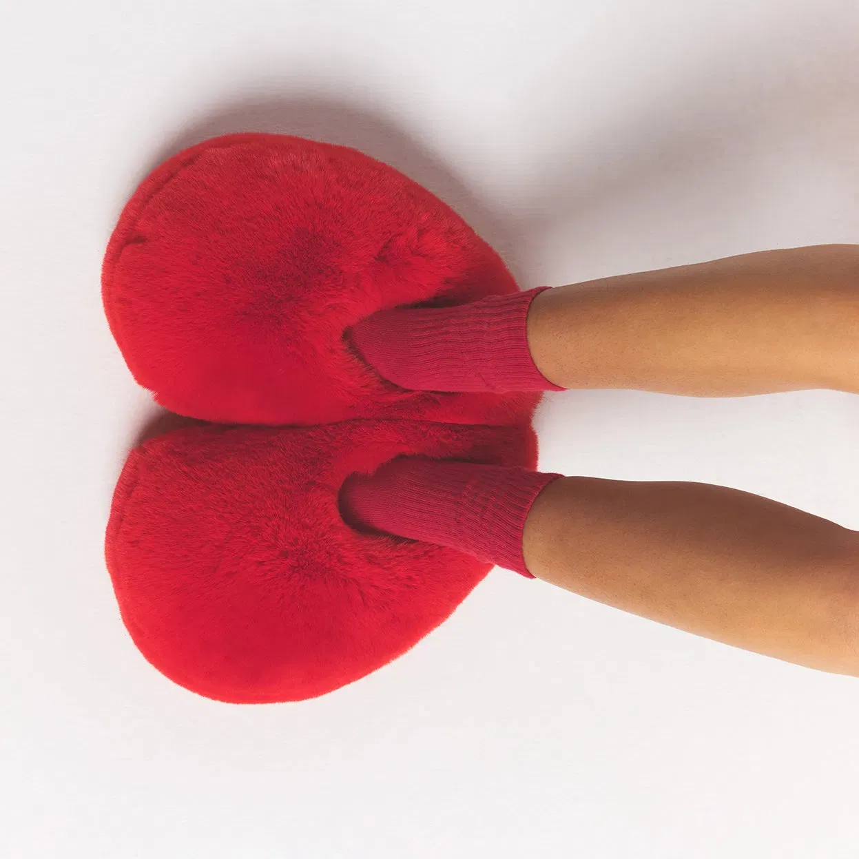 Faux Fur Heart Slipper