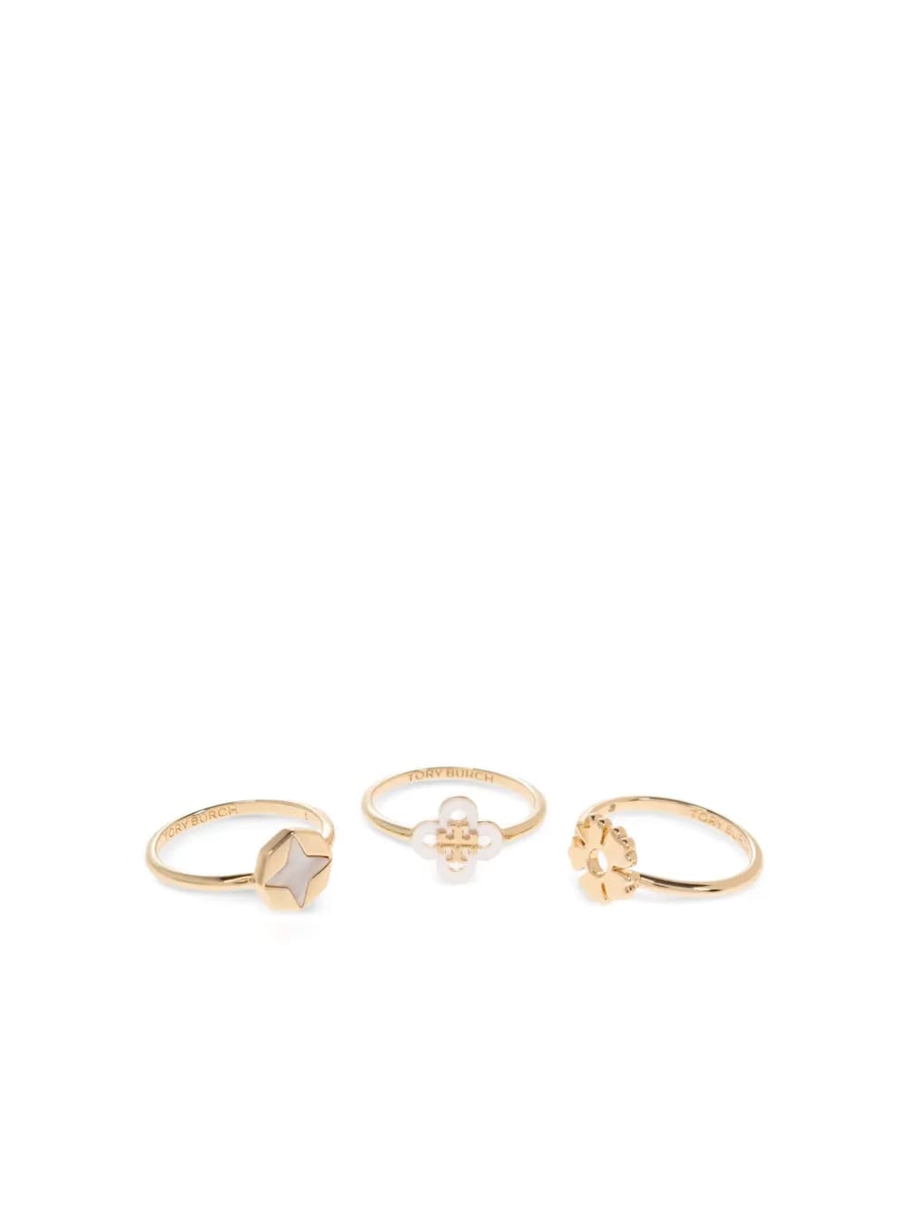 charm-embellished ring (set of three)