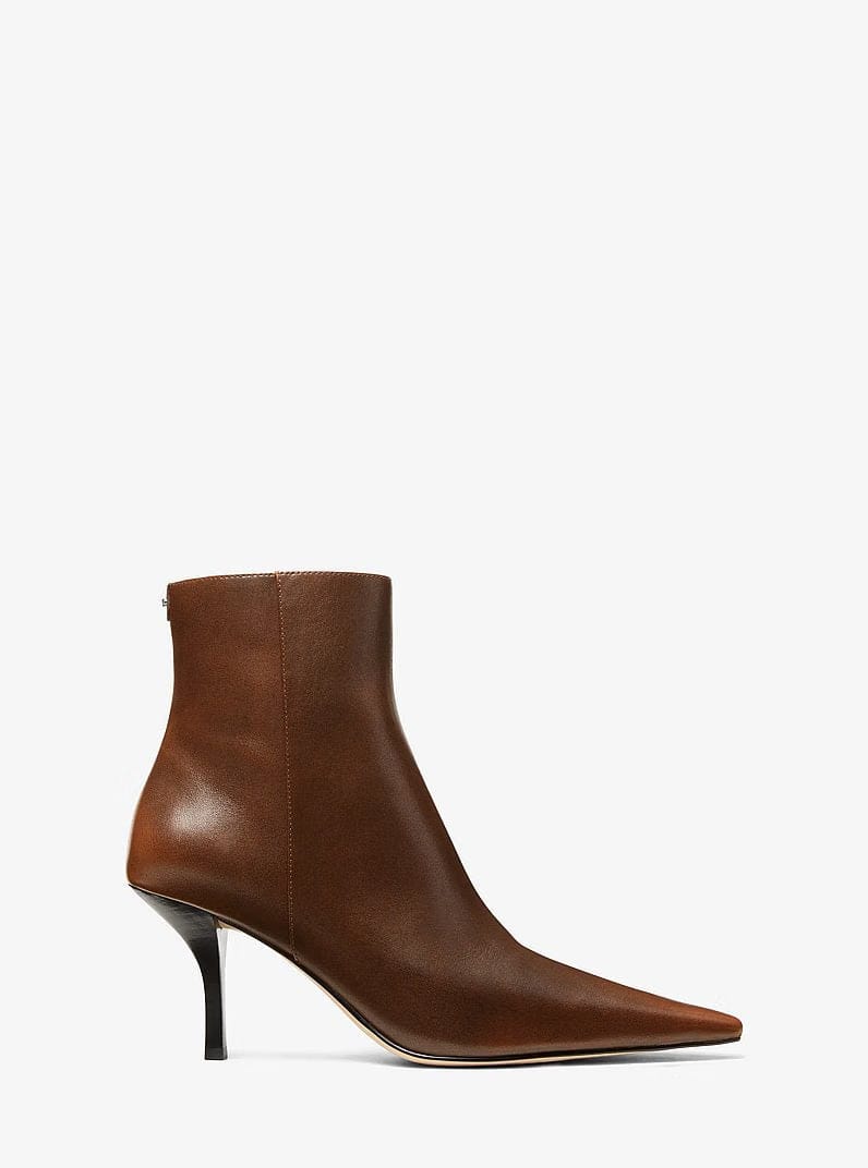 Selina Burnished Leather Ankle Boot