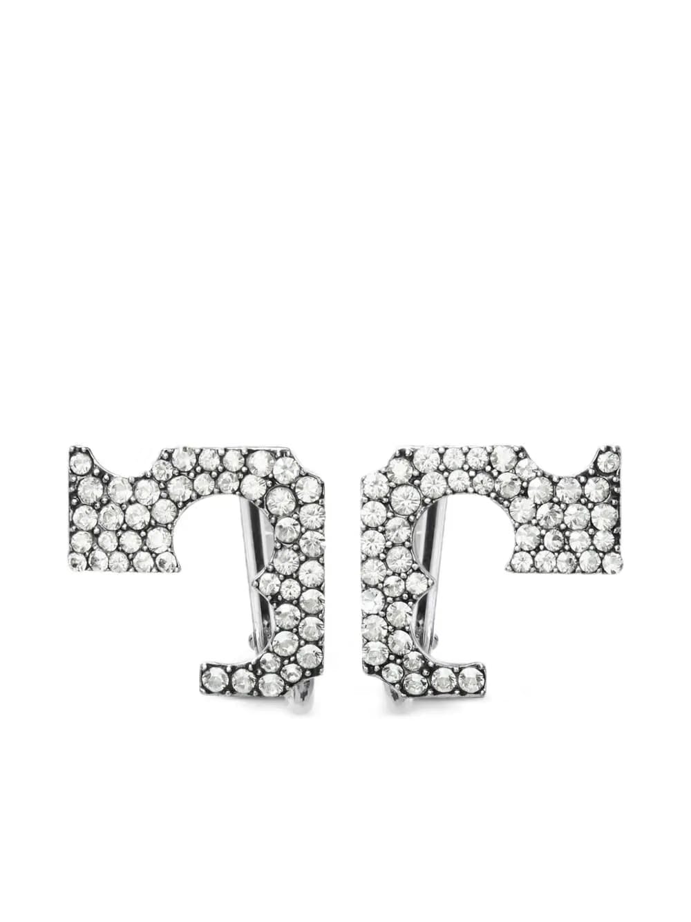 pavé logo clip-on earring