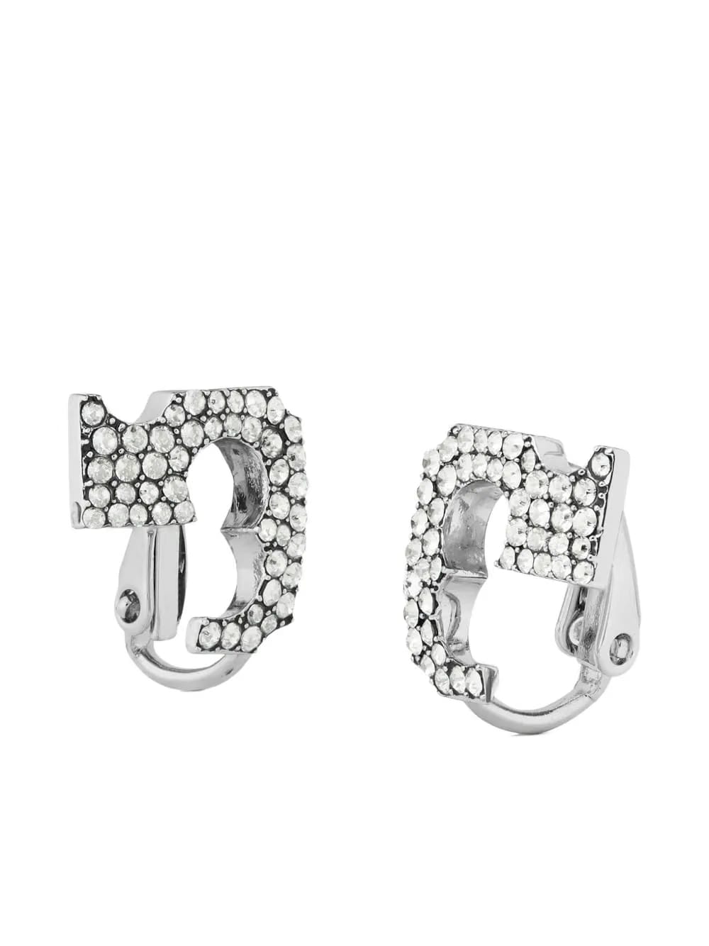 pavé logo clip-on earring