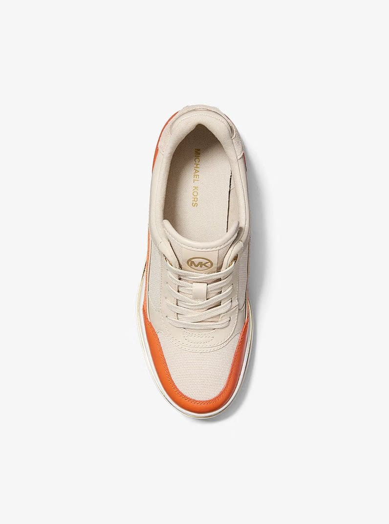 Emmy Leather and Canvas Wedge Trainer