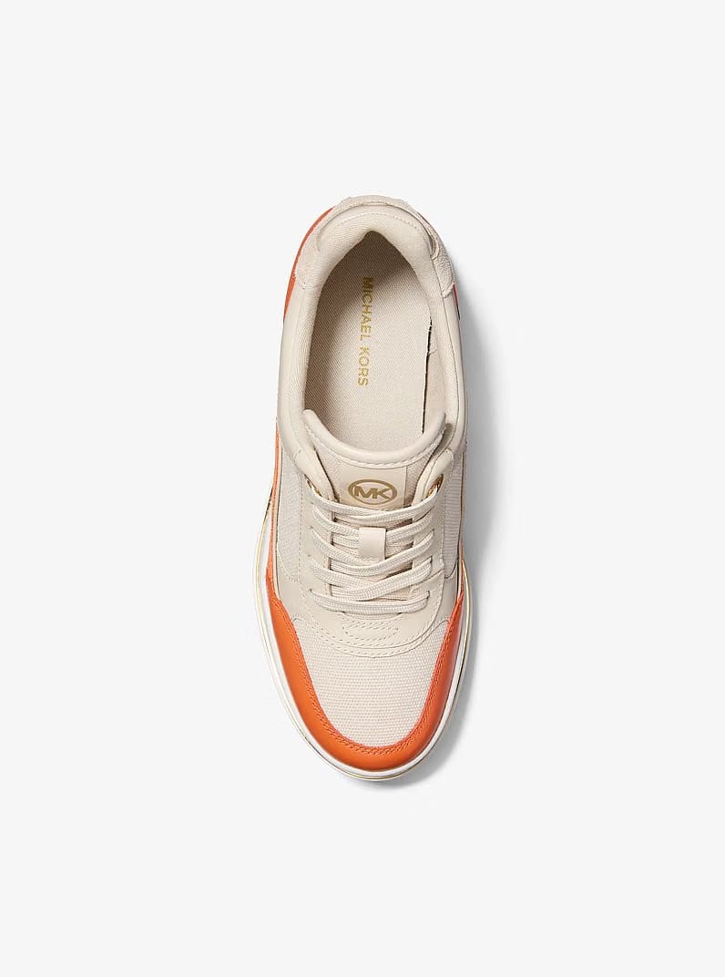 Emmy Leather and Canvas Wedge Trainer