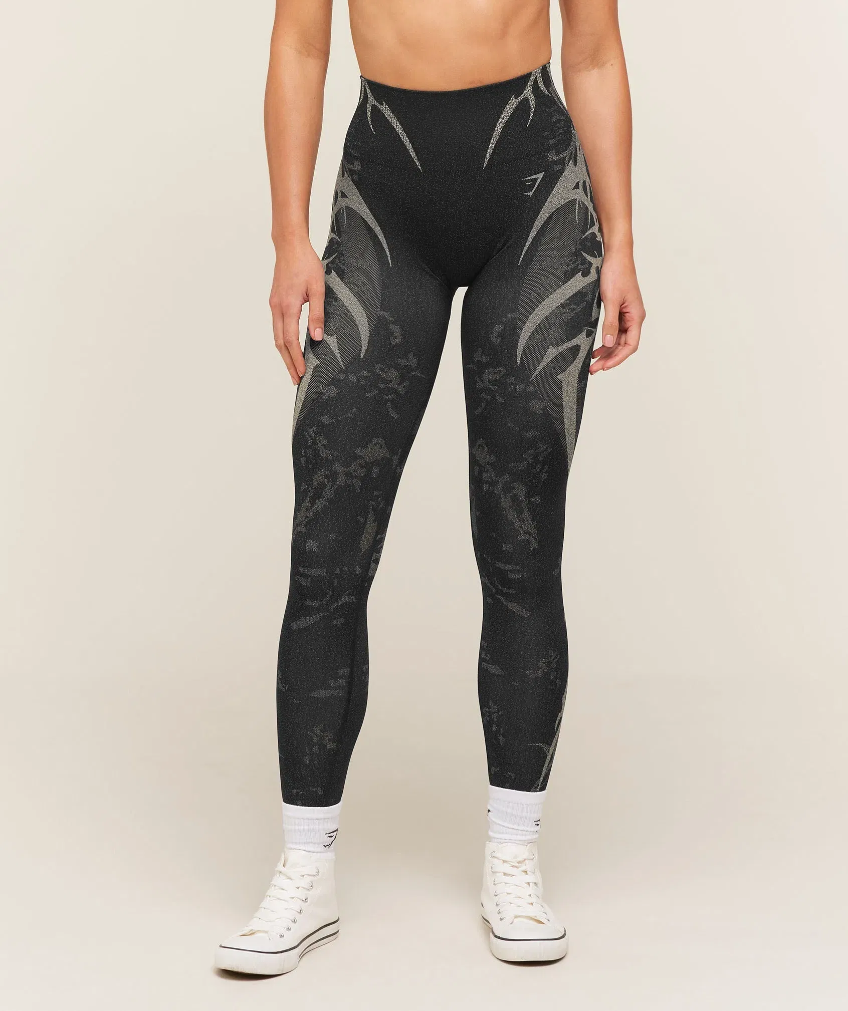 Gymshark Storm Seamless Leggings - Black/Tinted White