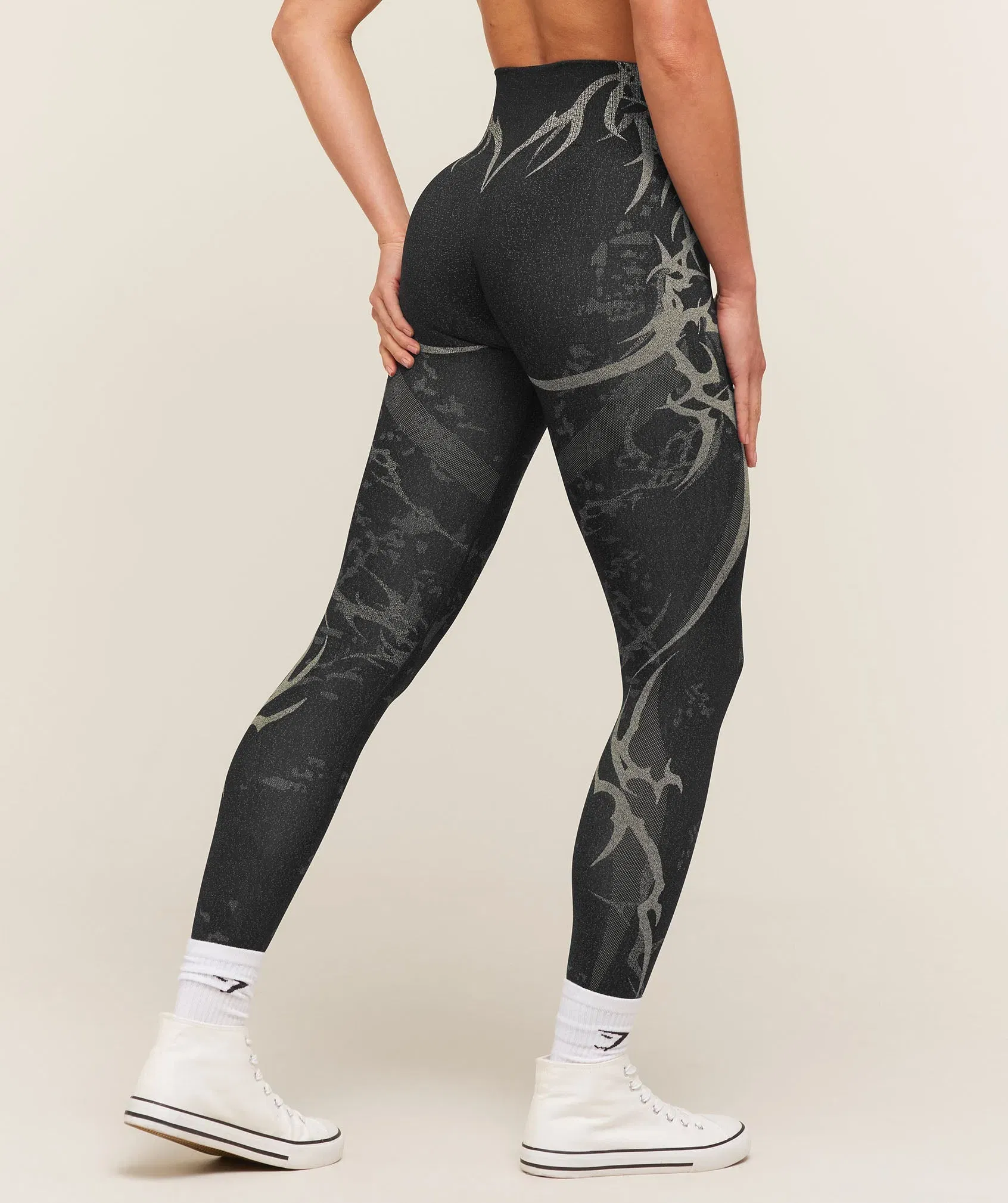 Gymshark Storm Seamless Leggings - Black/Tinted White