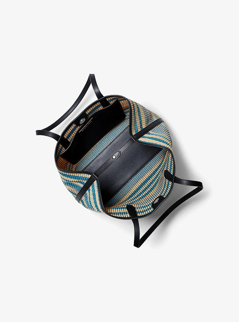 Avalon Medium Striped Woven Tote Bag