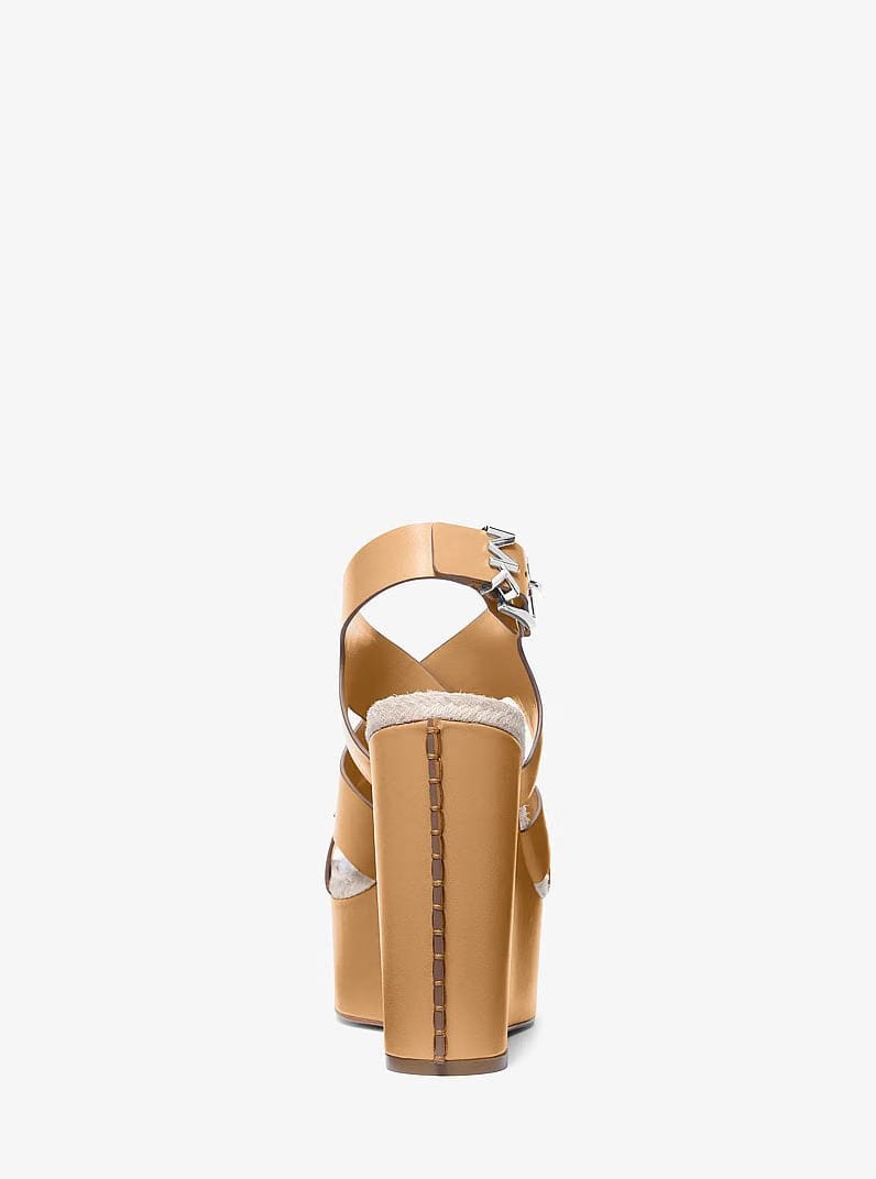 Raven Leather Wedge Sandal