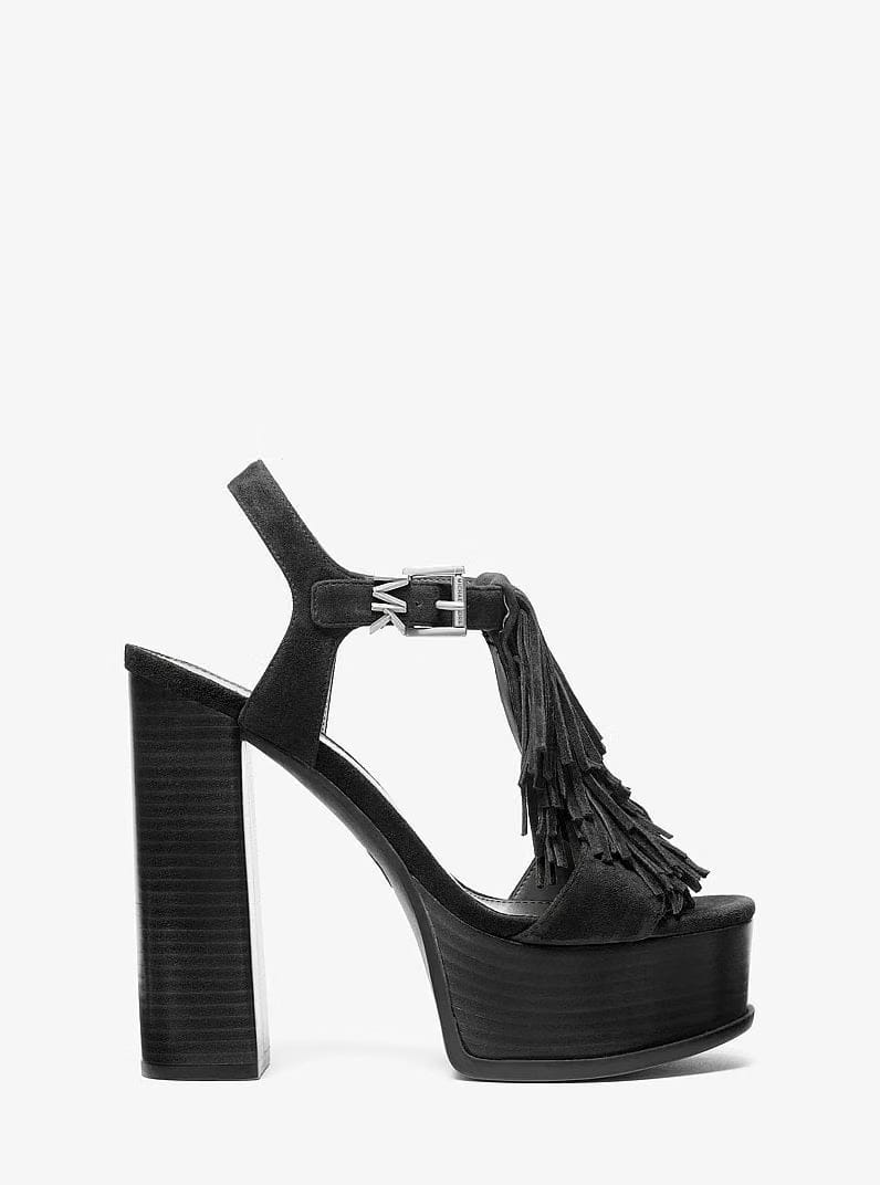 Indra Fringed Suede Platform Sandal