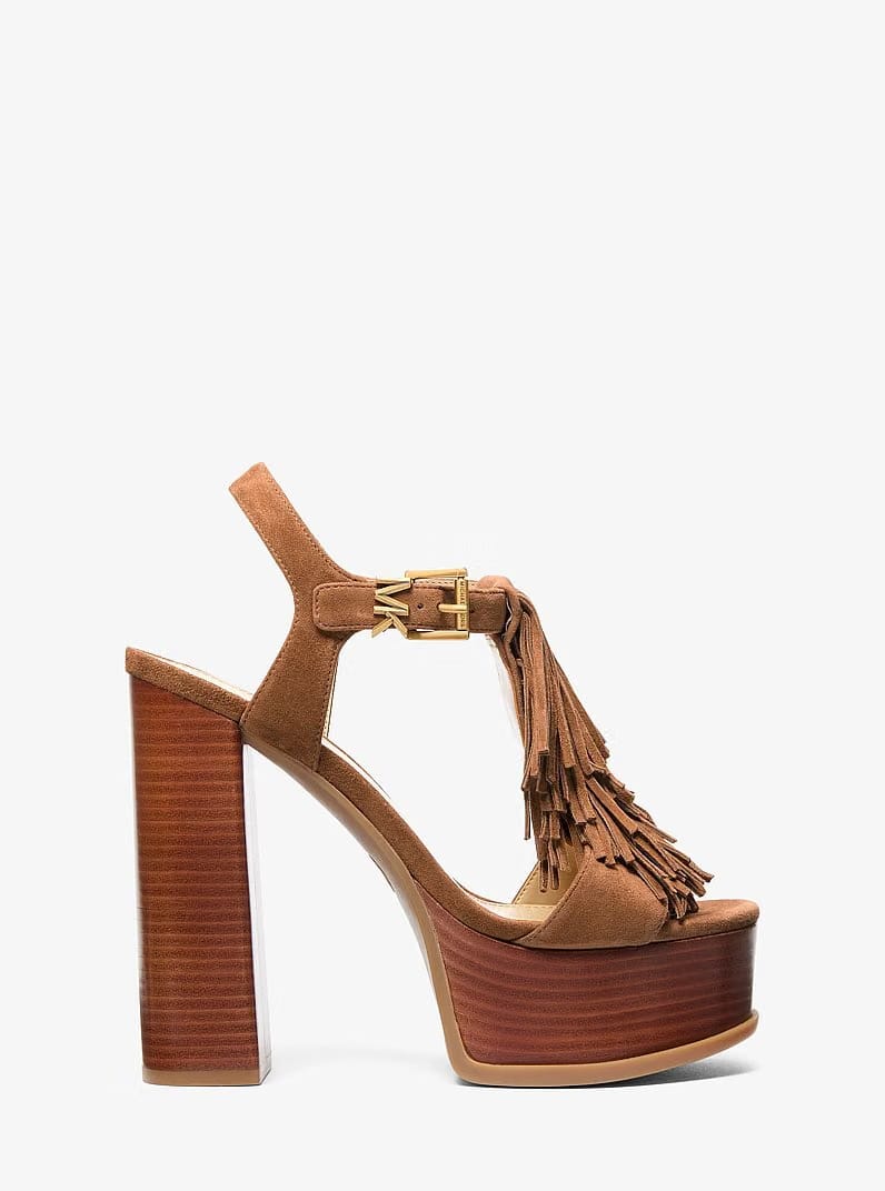 Indra Fringed Suede Platform Sandal