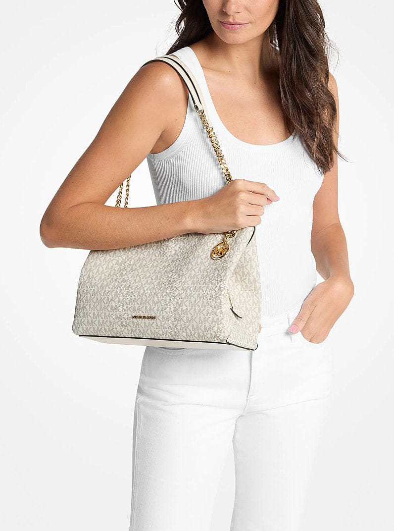Christina Medium Signature Logo Messenger Bag