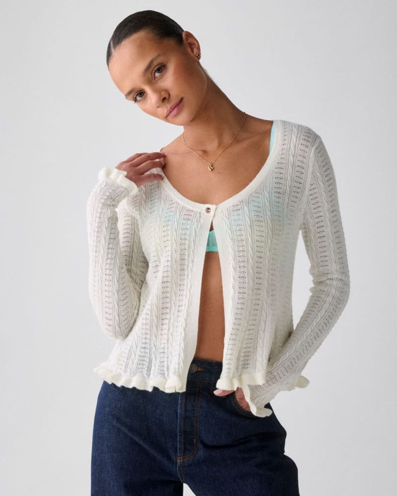 Pointelle Lace Knit Cardigan