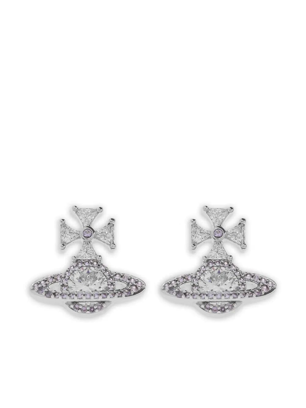 Orb cross earrings