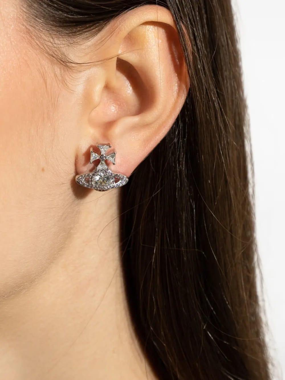 Orb cross earrings