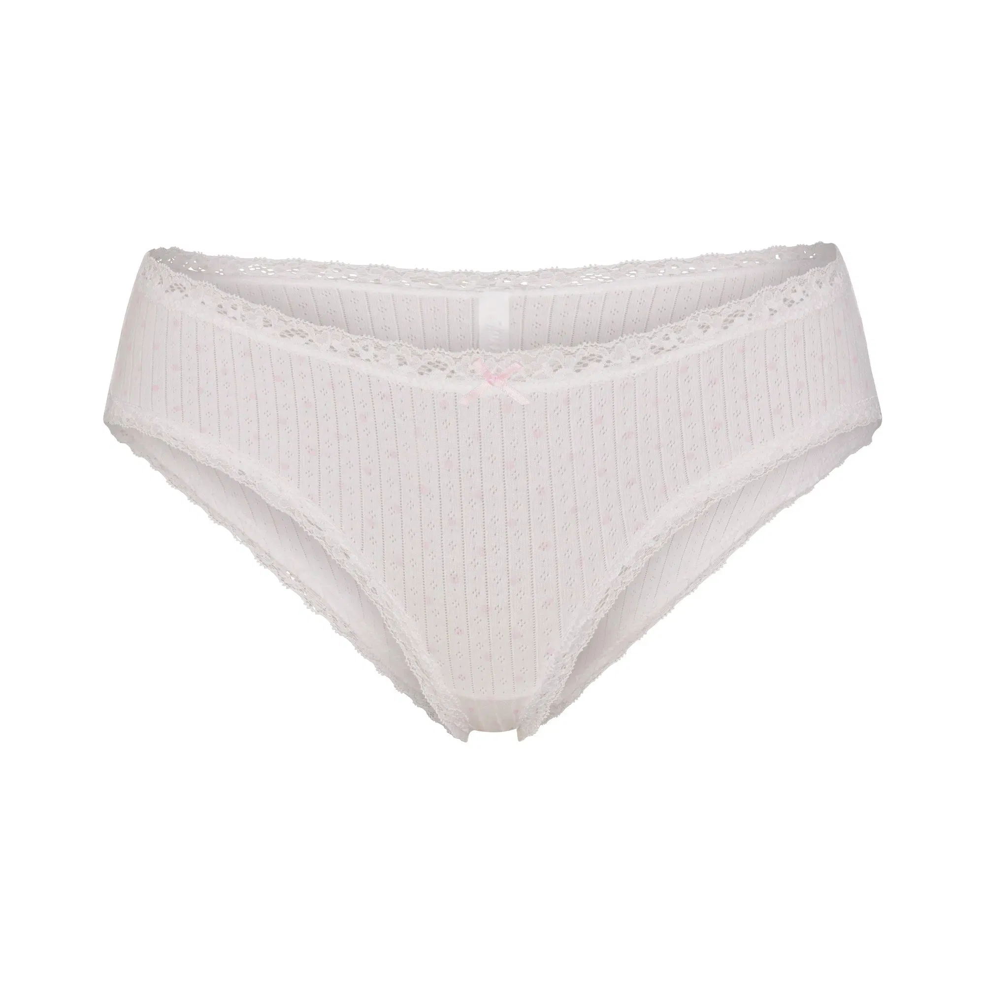 Lightweight Cotton Pointelle Lace Brief