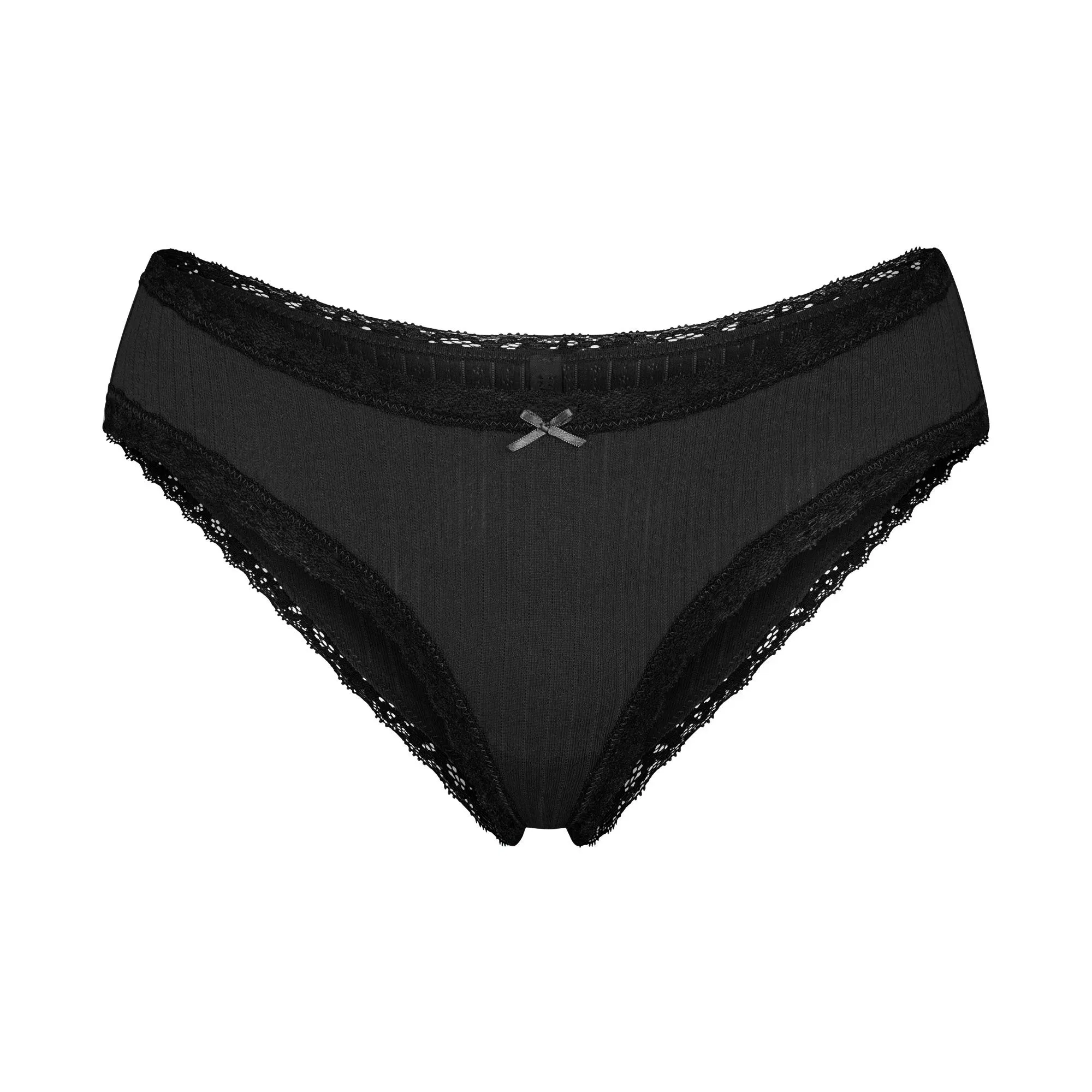 Lightweight Cotton Pointelle Lace Brief
