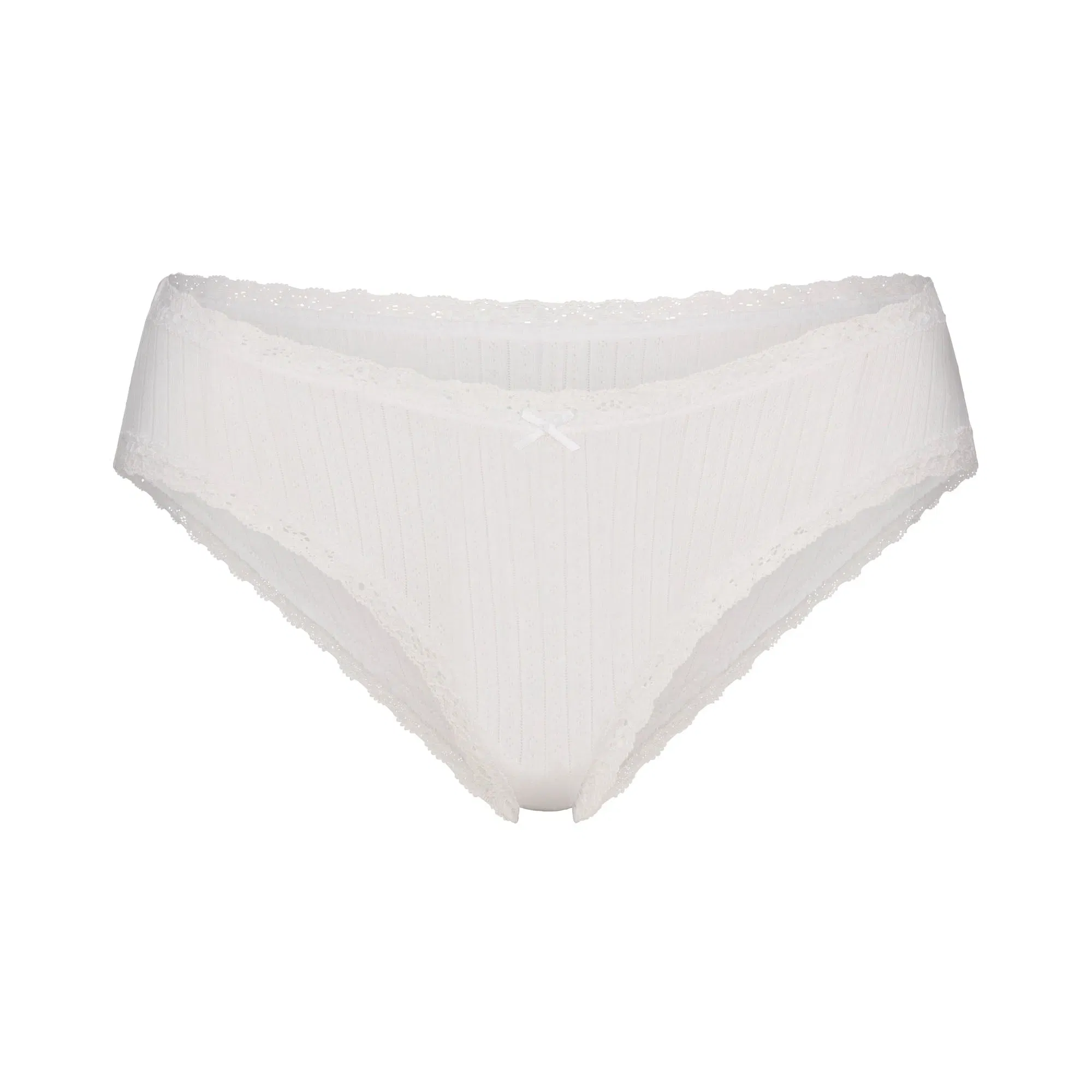Lightweight Cotton Pointelle Lace Brief