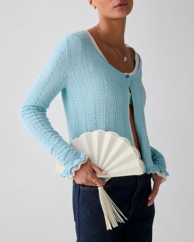 Lotus Fan Clutch Bag