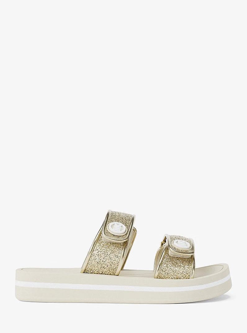 Foster Glitter-Embellished Slide Sandal