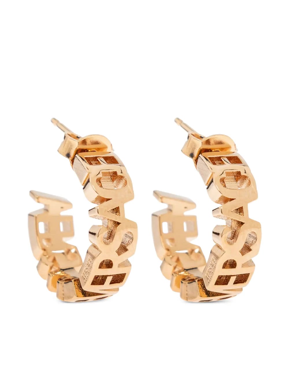 logo-lettering hoop earrings