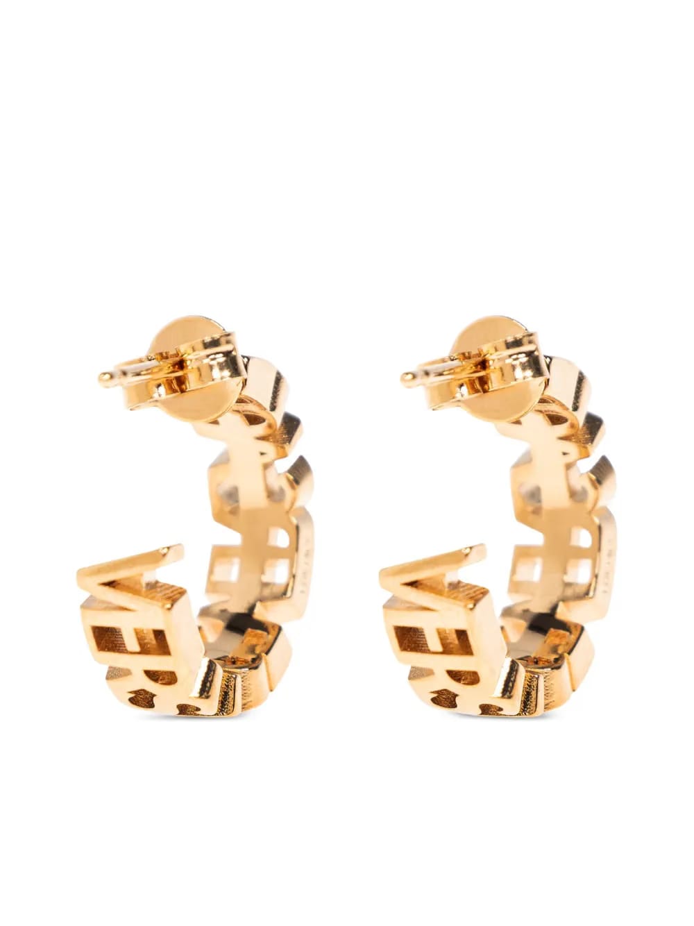 logo-lettering hoop earrings