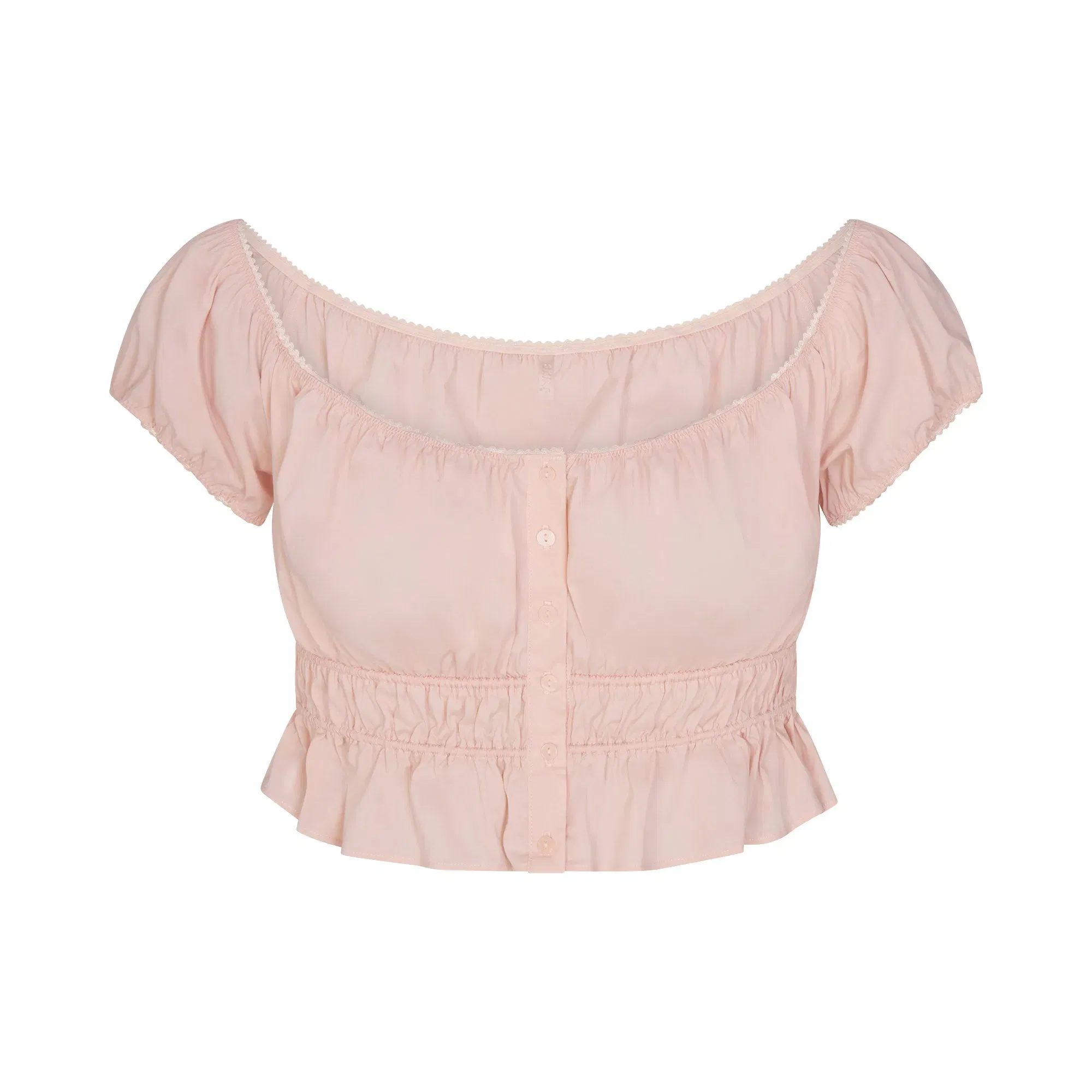 Poplin Apparel Off the Shoulder Top