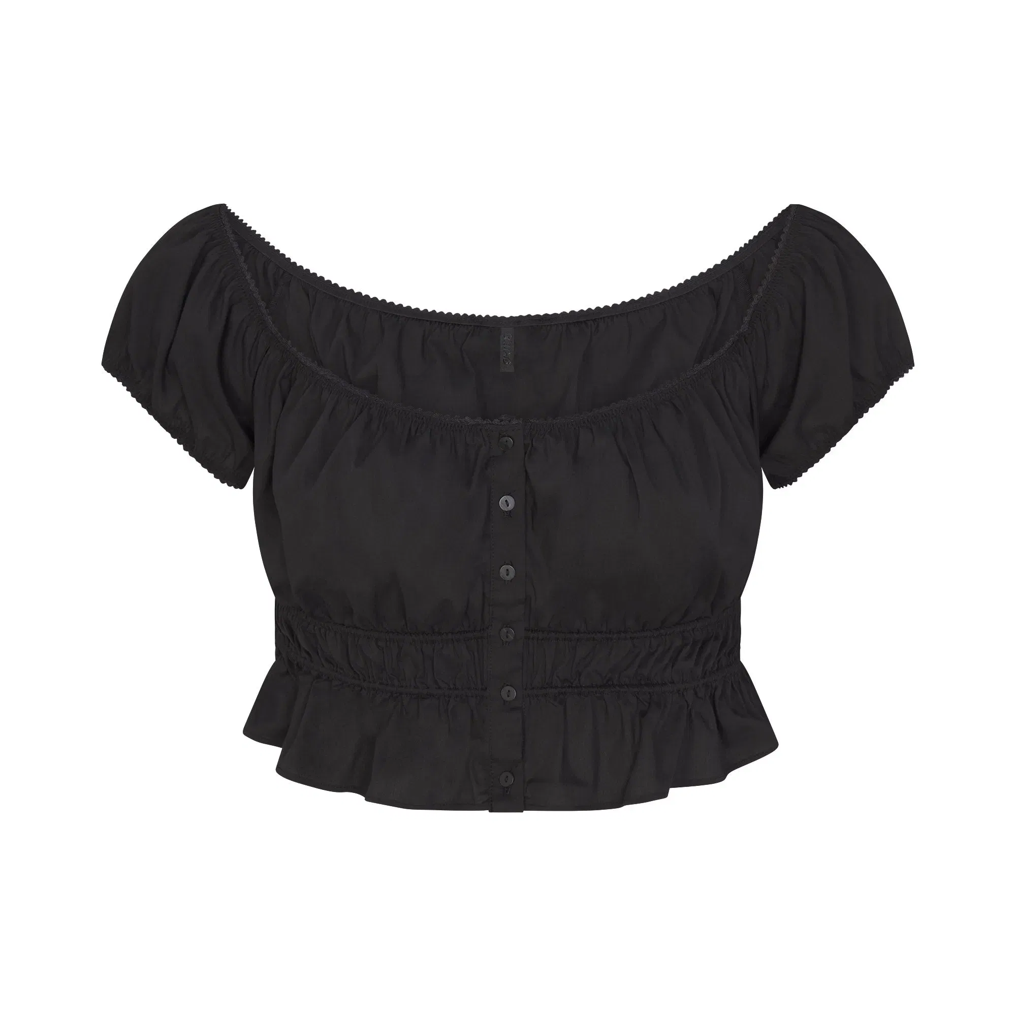 Poplin Apparel Off the Shoulder Top