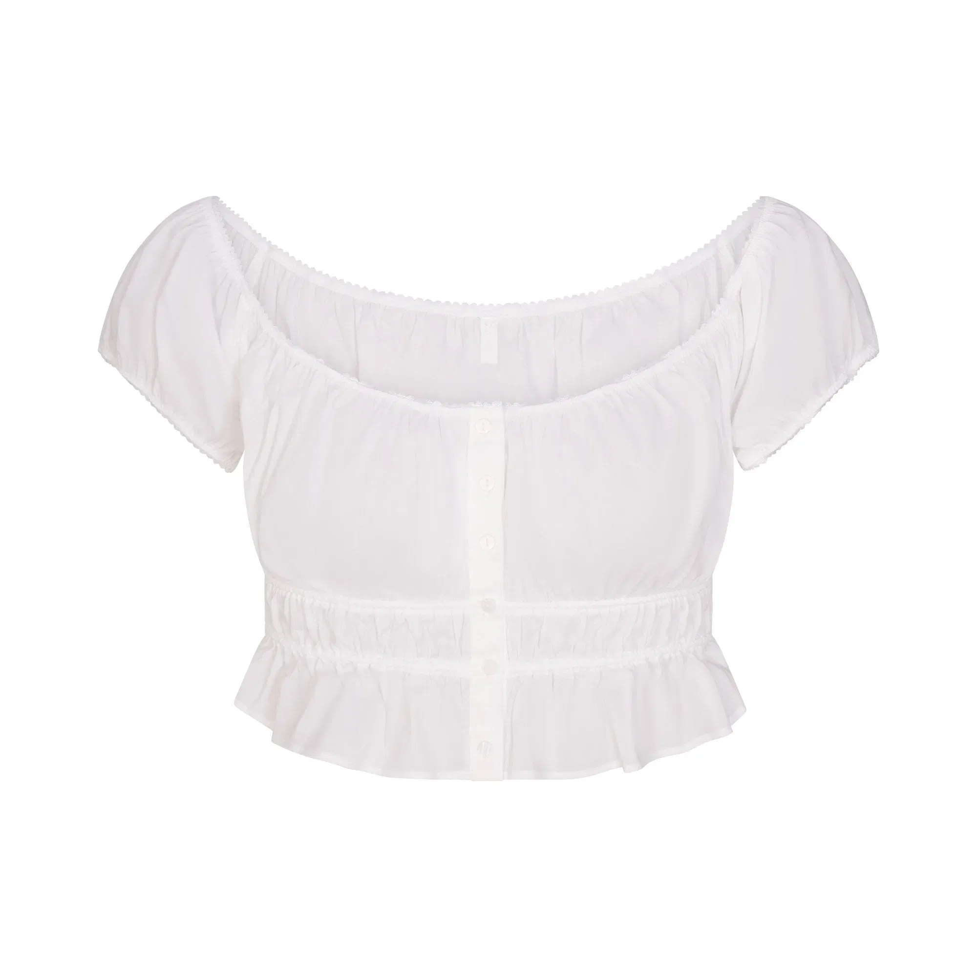 Poplin Apparel Off the Shoulder Top