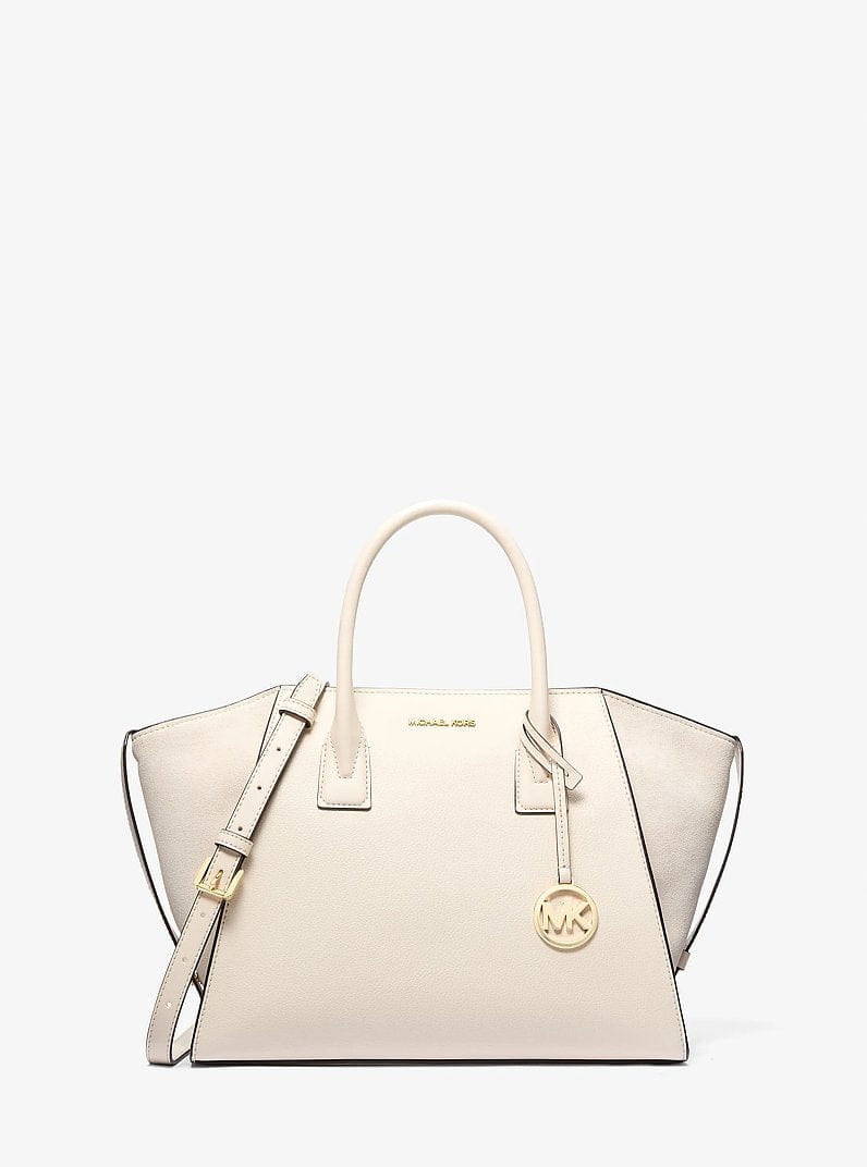 Avril Large Leather and Suede Satchel