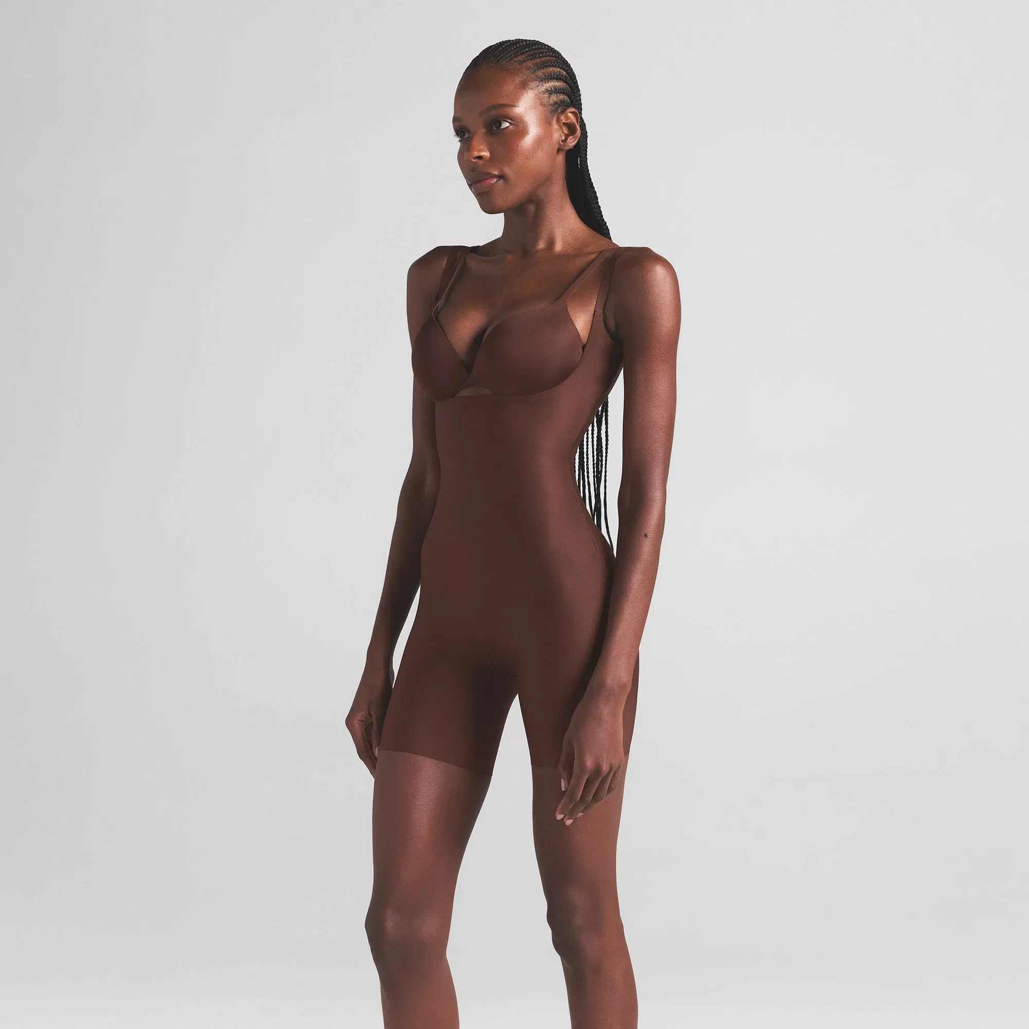 Skims Body Core Sculpt Open Bust Mid Thigh Bodysuit