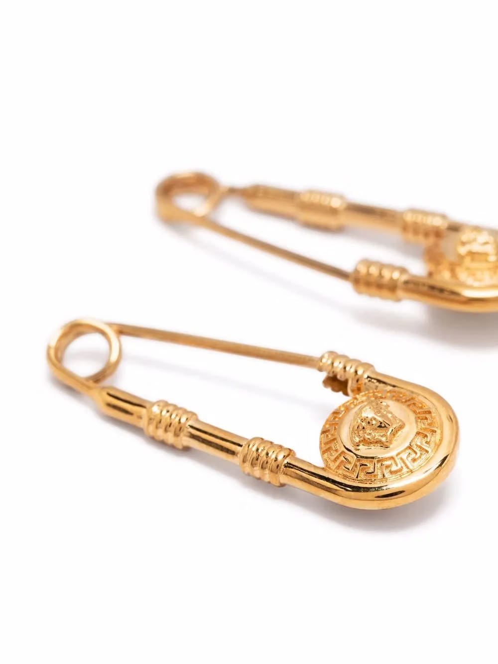 Safety-Pin Medusa earrings