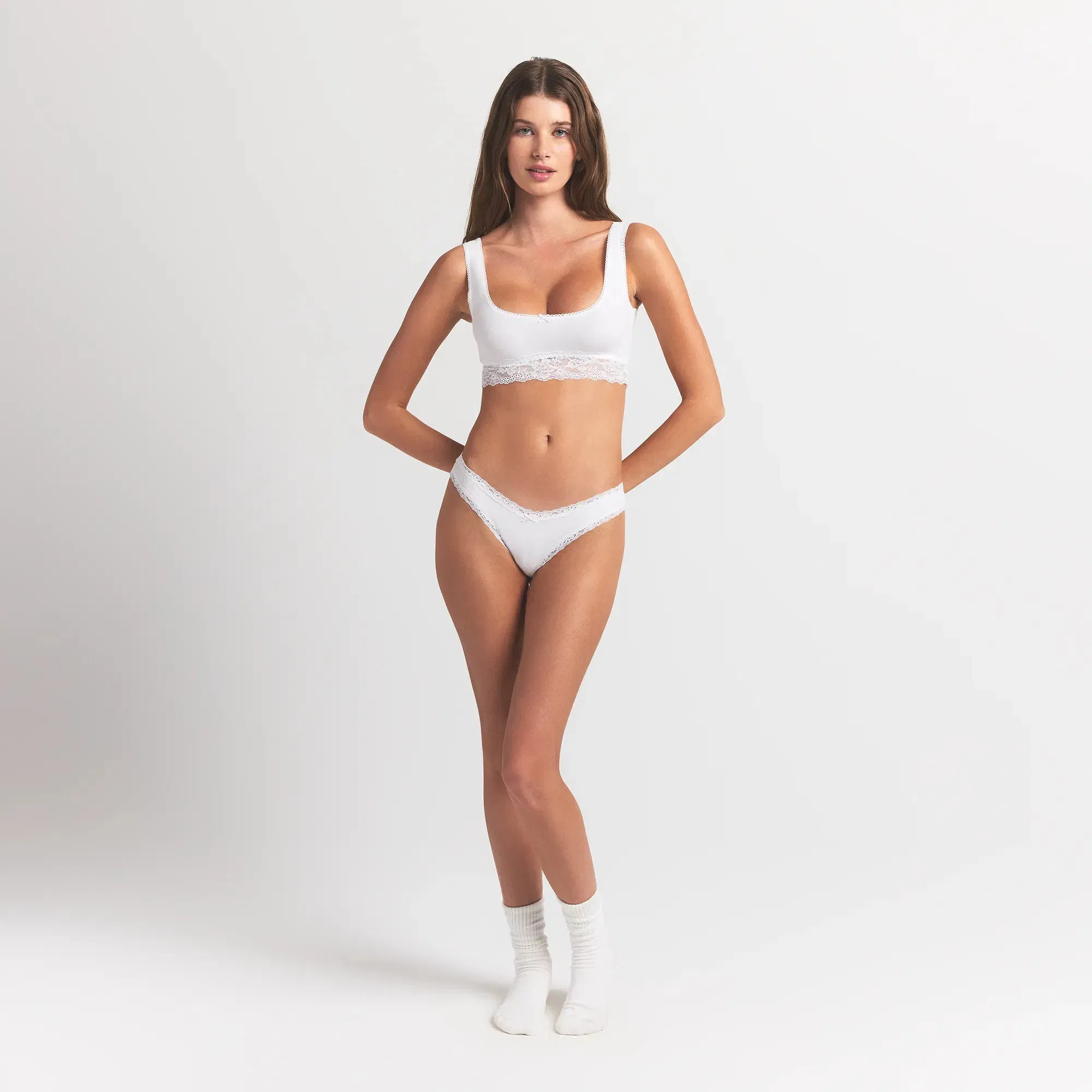 Lightweight Cotton Lace Scoop Bralette