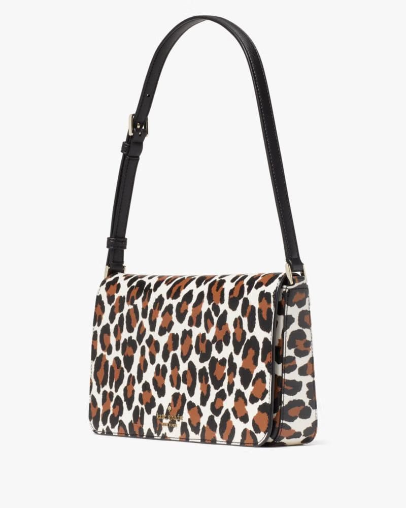 Staci Spotted Animal Printed Medium Flap Shoulder Bag
