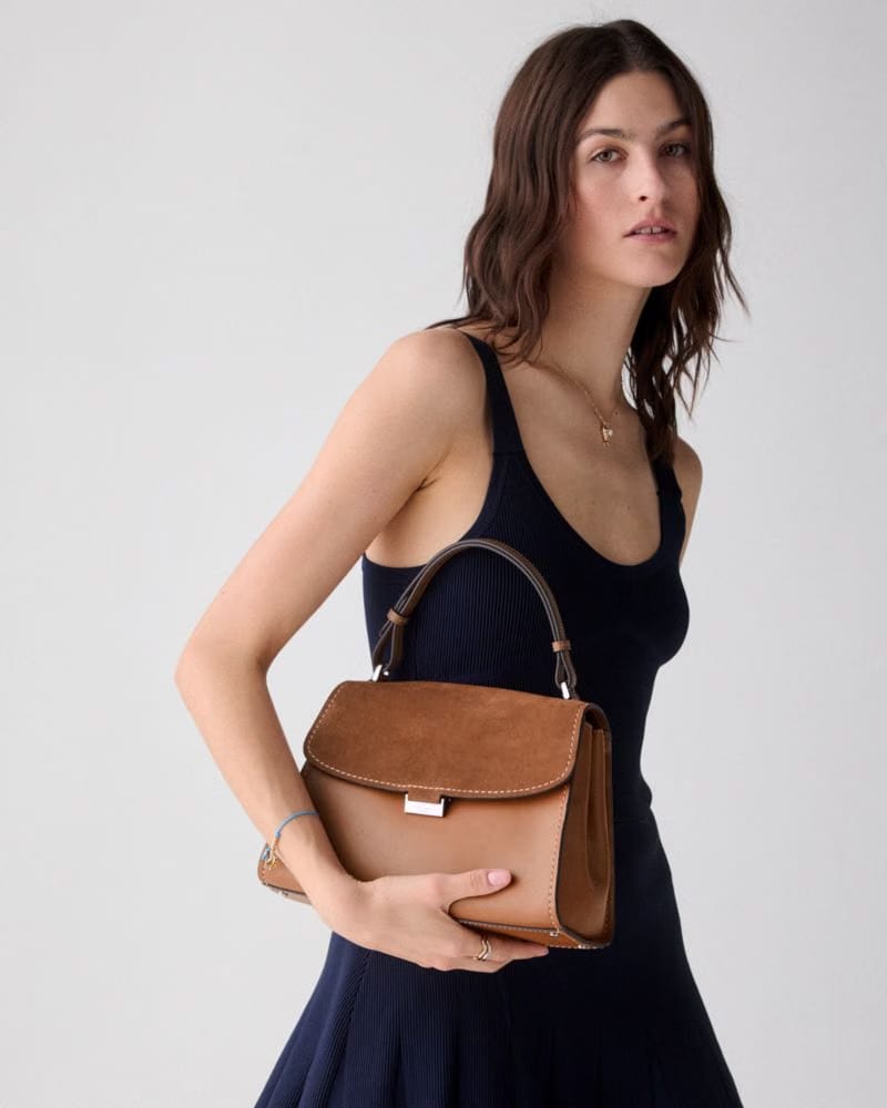 Riley Suede Top Handle Bag