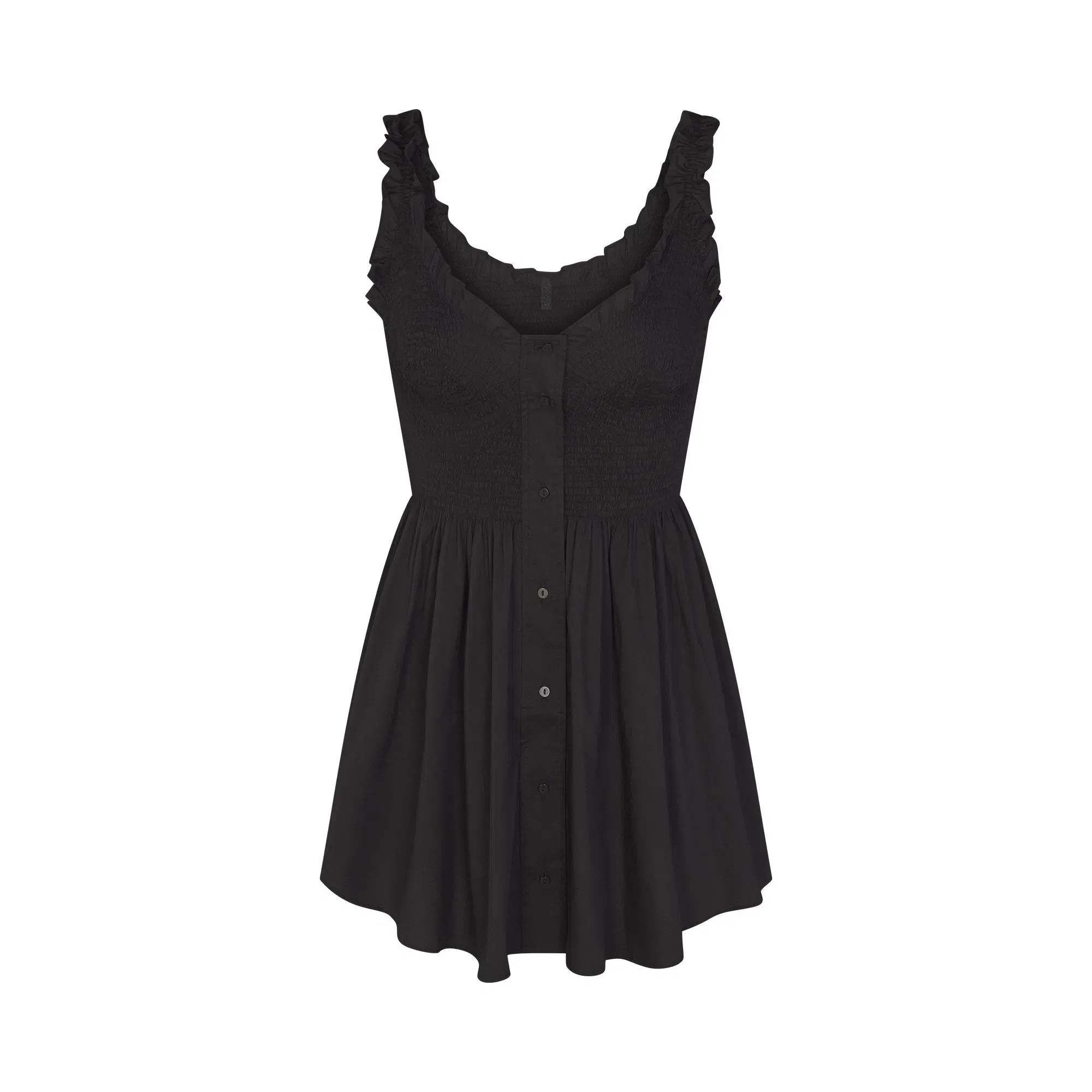 Poplin Apparel Mini Smocked Dress