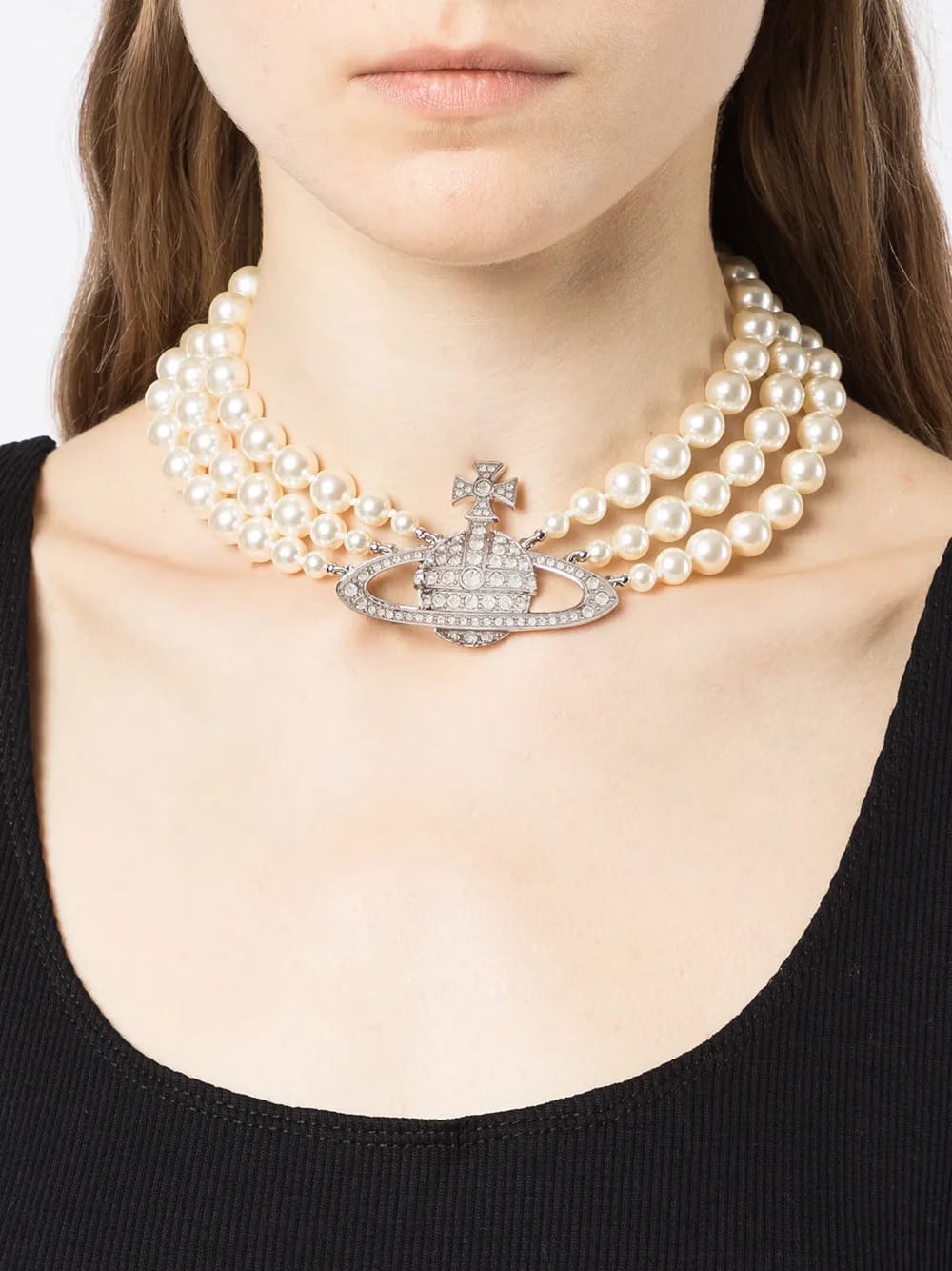 Orb pearl-detail necklace