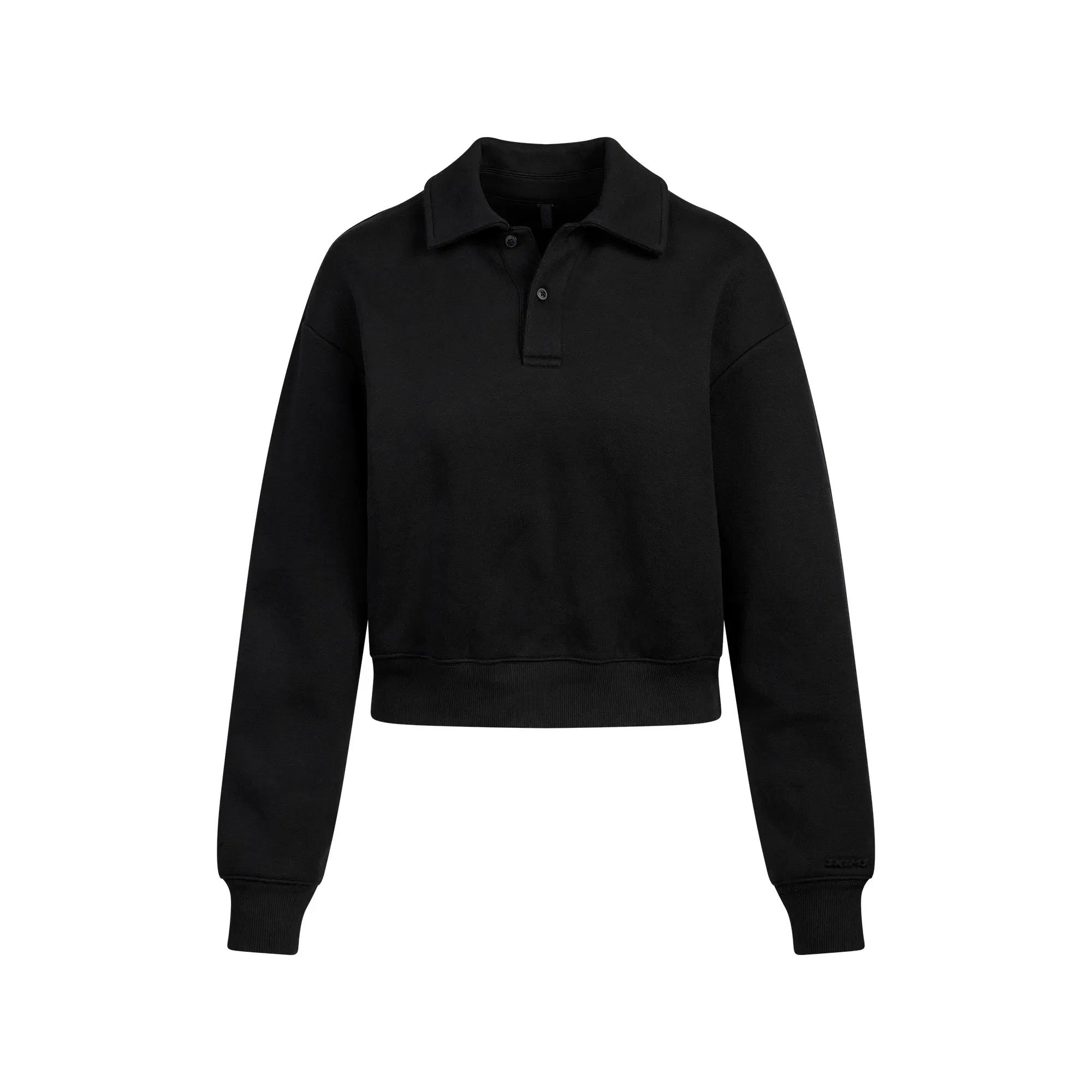 Cotton Fleece Polo Sweatshirt