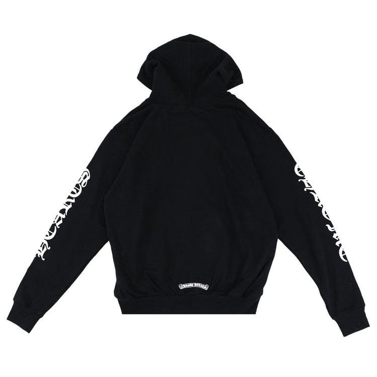 Chrome Hearts Letters Sleeve Fleece Zip Up Hoodie Black/White