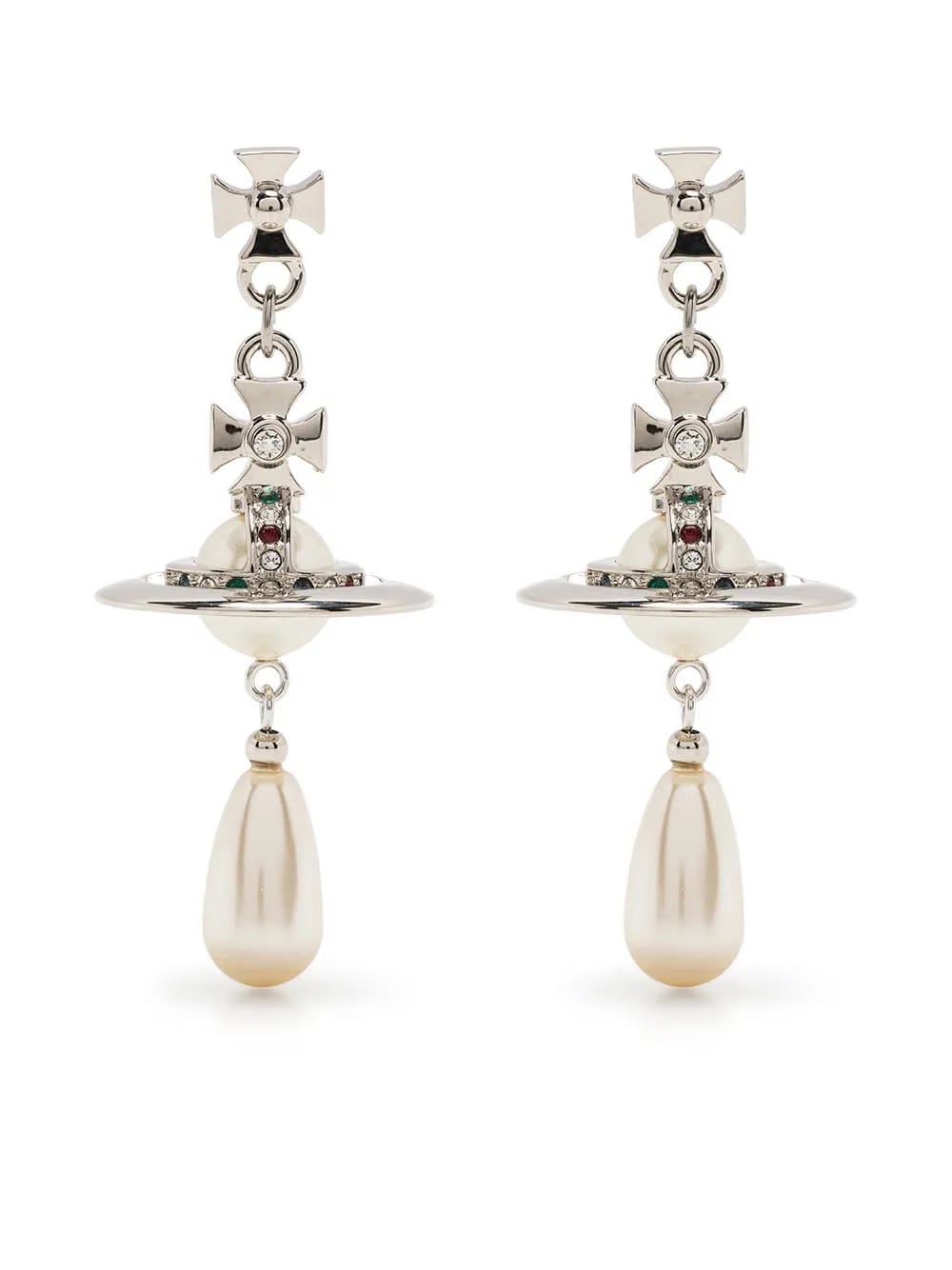 Orb crystal-embellished drop earrings