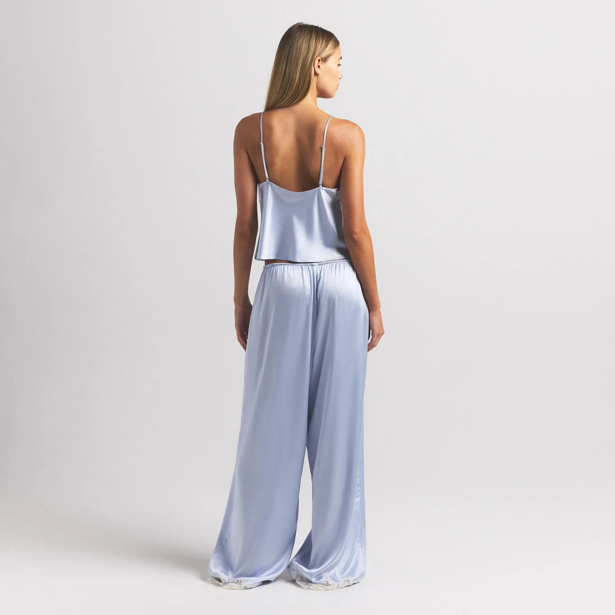 Silk Lace Straight Leg Pant