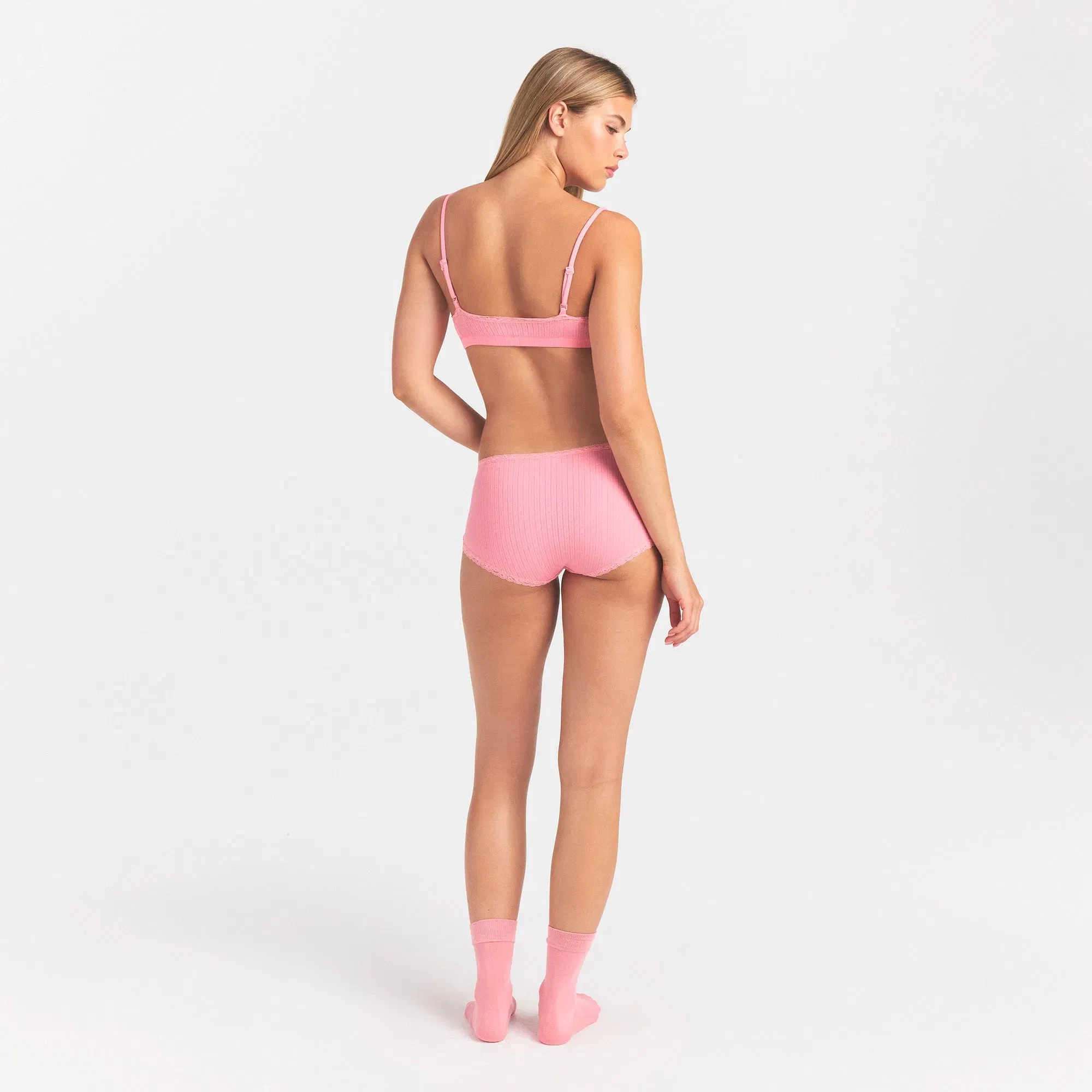 Lightweight Cotton Pointelle Lace Boy Short