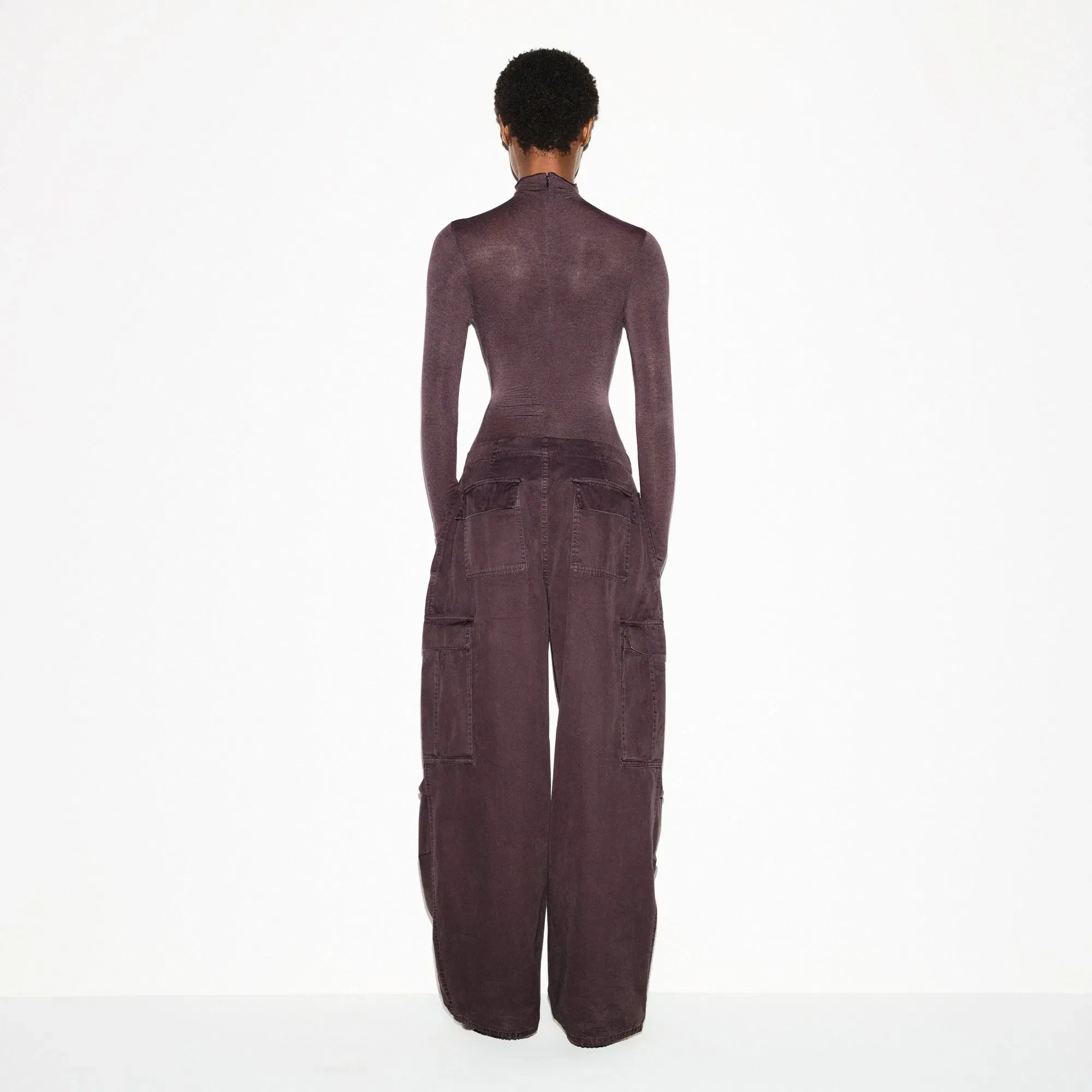Sheer Modal Long Sleeve Turtleneck Bodysuit