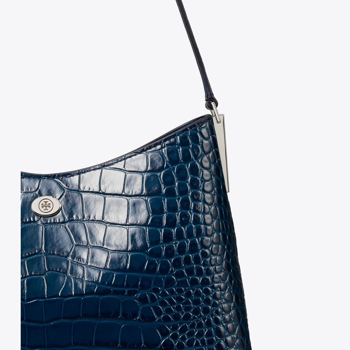 Small Robinson Croc-Embossed Shoulder Bag