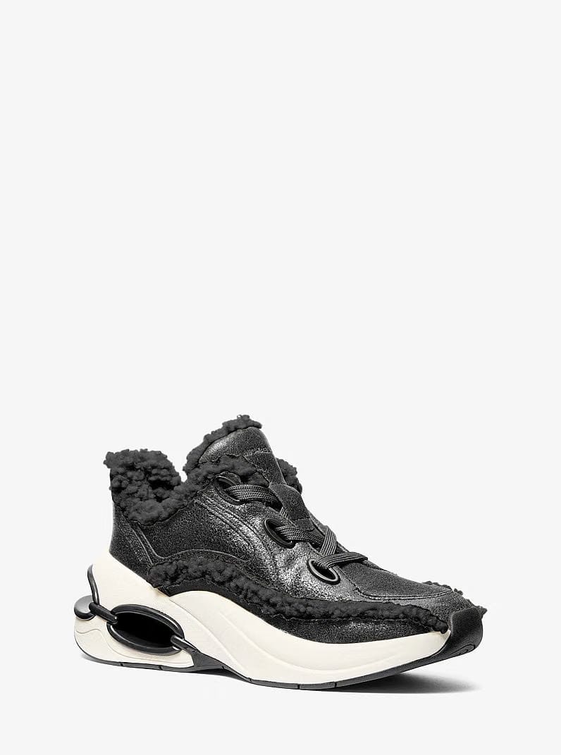 Toni Distressed Leather and Sherpa Trainer