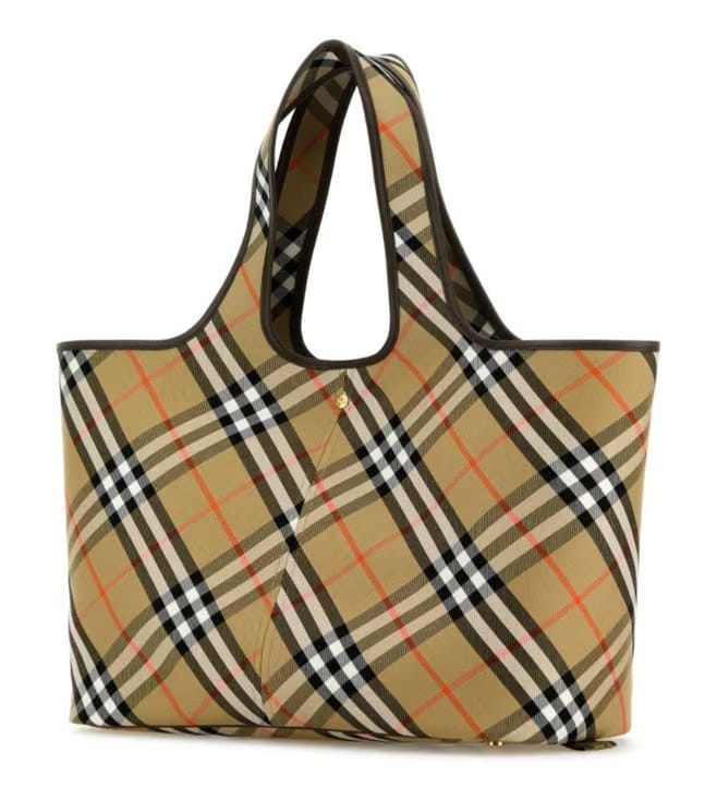 Burberry Beige Vintage Check Medium Tote Bag