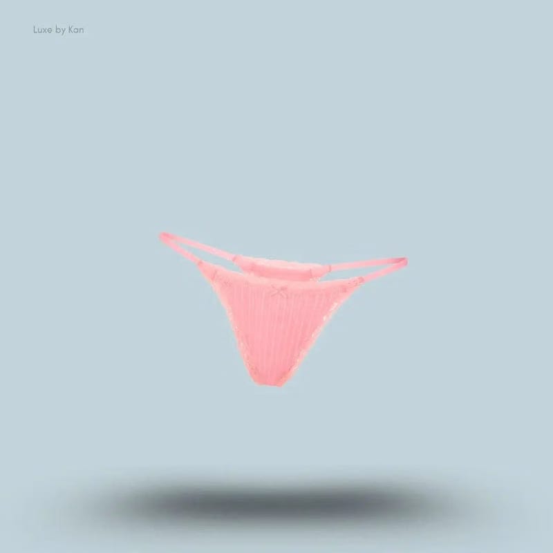 Skims Lightweight Cotton Pointelle Lace String Thong