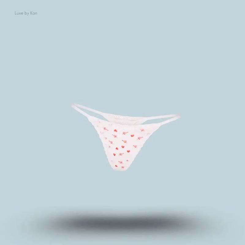 Skims Lightweight Cotton Pointelle Lace String Thong