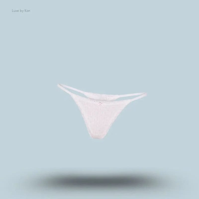 Skims Lightweight Cotton Pointelle Lace String Thong