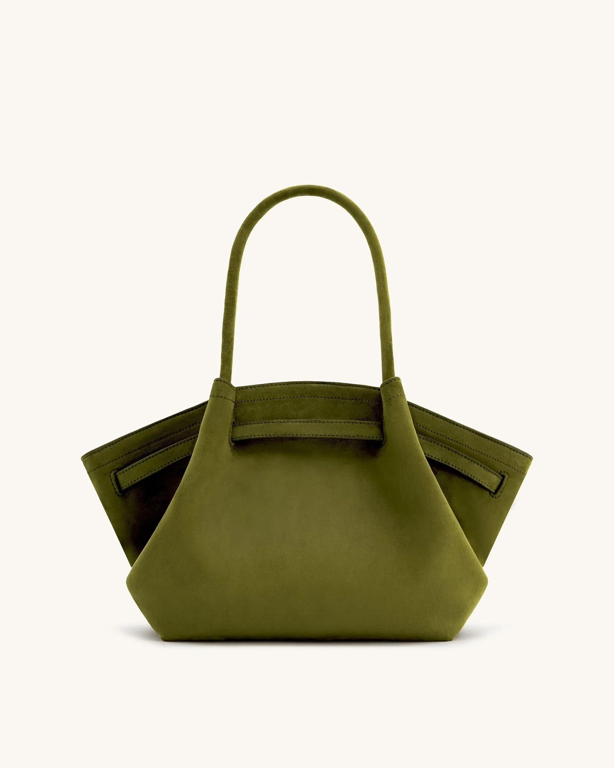 Jw Pei Hana Medium Faux Suede Tote Bag Dark Olive