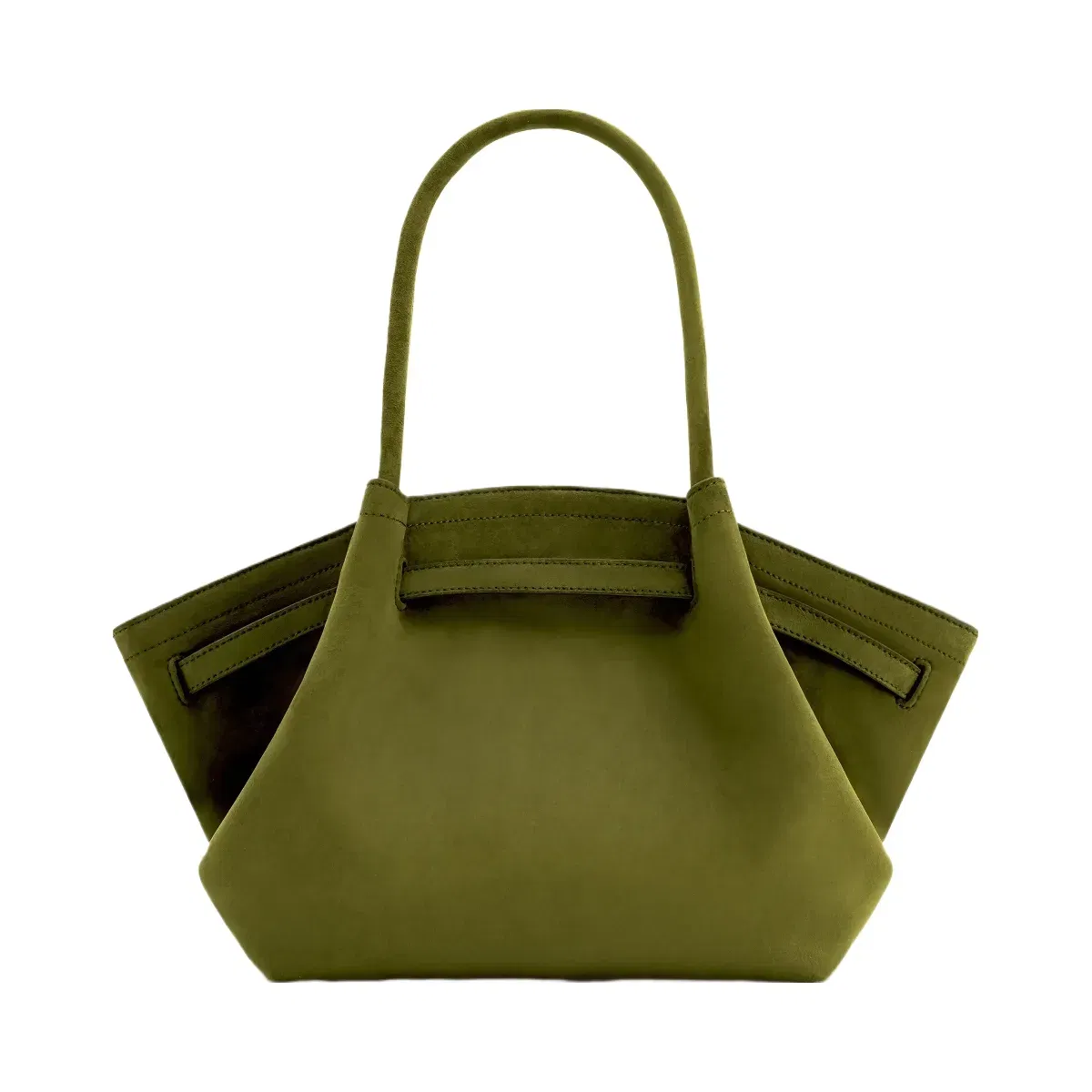 JW PEI Hana Medium Faux Suede Tote Bag Dark Olive